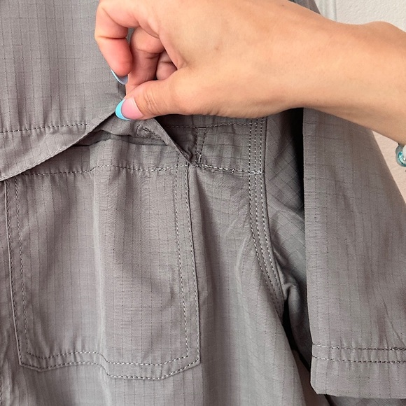 Smiths Workwear Men’s Button Front Shirt L Ripstop Collared Short Sleeve Utility - Picture 4 of 11